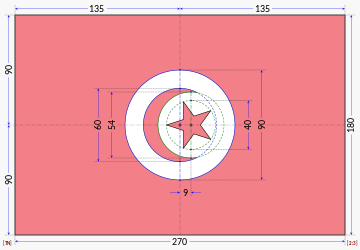 Construction diagram of the flag before 1999