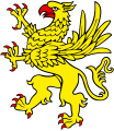 Griffin segreant or armed and langued gules