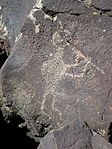Kokopelli petroglyph, BLM land near Embudo, New Mexico.
