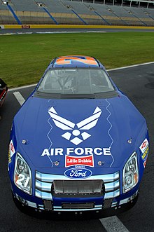 A sports car with an "Air Force" logo.