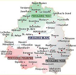 The four regions of Périgord