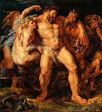 Peter Paul Rubens: Hercules Drunk, Being Led Away By a Nymph and a Satyr, c. 1613/14