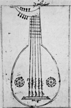 Drawing of a lute by Safi al-Din, 1333 A.D.