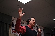 Rick Santorum in New Hampshire during the 2012 Republican primary campaign