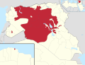 Image 48In red: the area controlled by the Islamic State of Iraq and the Levant (ISIL) proto-state in December 2014 (from 2010s)
