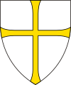 The arms of Trøndelag place a cross Or on an argent field, violating the rule of tincture by placing metal on metal.