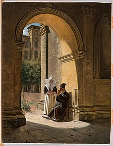 A nun cares for a soldier in a cloister (1822)