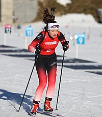 Gunn Kristi Stensaker beim Single-Mixed-Staffel-Wettbewerb