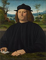 Portrait of Giovanni Cristoforo Longoni, 1505 - oil on panel; H. 79 cm, W. 60,5 cm, National Gallery of London