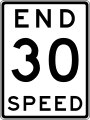 Old version of Speed Limit Ends (before metrication in 1974)