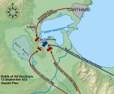 Initial Vandal plan, with the projected entrapment of the Byzantine army.
