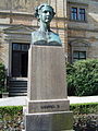 Bust of Ludwig II of Bavaria in front of Wahnfried