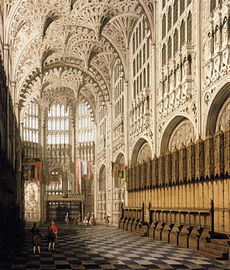 The Henry VII Chapel at Westminster Abbey (1503–) painted by Canaletto