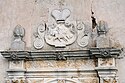 The coat of arms of Dukes Czartoryski with Vytis above the portal of the former Dominican Church in Chernelytsia