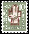 Briefmarke der Deutschen Bundespost (1956) 77. Deutscher Katholikentag in Köln