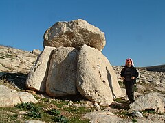 Dolmen at the Kuejiyeh dolmen field close to Madaba, Jordan