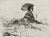 En plein soleil, etching by James Abbott McNeill Whistler, 1858