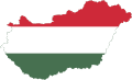 Flagge Ungarns in Form der Landeskontur