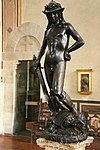 David; by Donatello; c. 1460s; bronze; height: 1.6 m; Bargello (Florence)[145]
