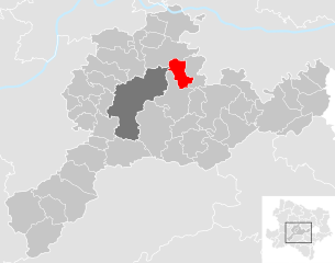 Lage der Gemeinde Kapelln im Bezirk St. Pölten-Land (anklickbare Karte)