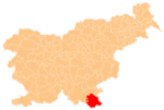 The location of the Municipality of Črnomelj