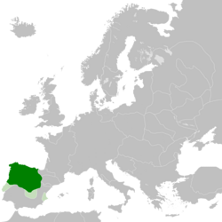 The Kingdom of León (green) in 1095.