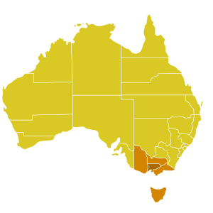 Karte der Kirchenprovinz Melbourne