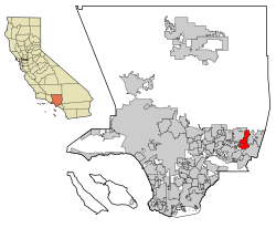 Location within California and Los Angeles County