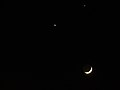 Conjunction of the Moon, Venus, and Jupiter, seen from Quzhou, China on 1 December 2008.