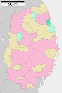 Location of Noda in Iwate Prefecture