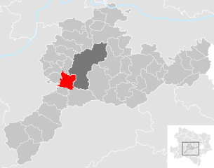 Lage der Gemeinde Ober-Grafendorf im Bezirk St. Pölten-Land (anklickbare Karte)
