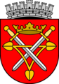 The official coat of arms of the town of Sibiu/Hermannstadt, with the water lily including the two swords therein.