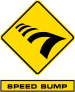 The Speed Bump sign appears above the clue box where the team who checked in last in the previous pit stop during a non-elimination leg must do the Speed Bump task before continuing.
