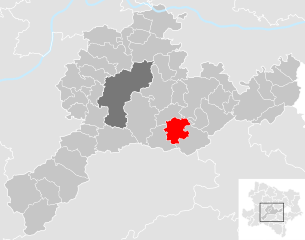 Lage der Gemeinde Stössing im Bezirk St. Pölten-Land (anklickbare Karte)