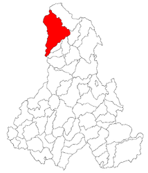 Location of Toplița in Harghita County