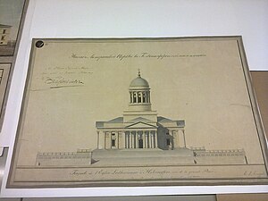 An original sketch of the cathedral by Engel
