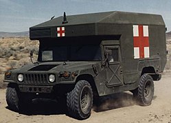 A typical Military Ambulance (US) based on HMMWV chassis