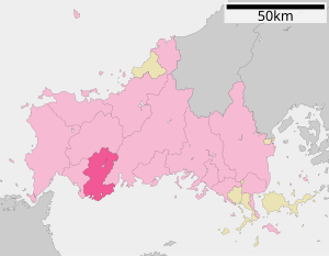Lage Ubes in der Präfektur
