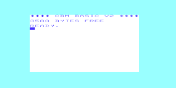 The startup screen of the VIC-20.