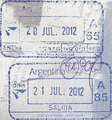 Argentine passport stamps
