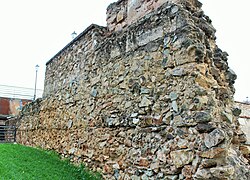 Remains of defensive wall at the western end