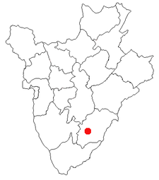 Location of Rutana in Burundi