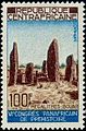 Image 19The Bouar Megaliths, pictured here on a 1967 Central African stamp, date back to the very late Neolithic Era (c. 3500–2700 BCE). (from Central African Republic)