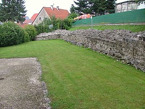 Reconstructed foundation walls of the fort of Caelius Mons (Kellmünz/D)