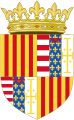 Coat of arms of the Kingdom of Naples under Aragonese monarchs (1442–1501), crowned version.svg