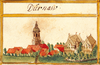 Wasserschloss Dürnau, historische Ansicht ca. 1683 (Kieser)