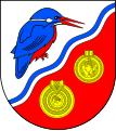 Sitzend im Wappen der Gemeinde Geltorf, Kreis Schleswig-Flensburg