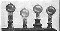 Verschiedene frühe Edison-Glühlampen