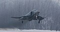 A German Luftwaffe McDonnell Douglas F-4F Phantom II landing at Zokniai airport (Lithuania, January 2011).