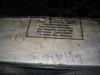 One of the runic inscriptions in Hagia Sophia, probably carved by members of the Varangian Guard